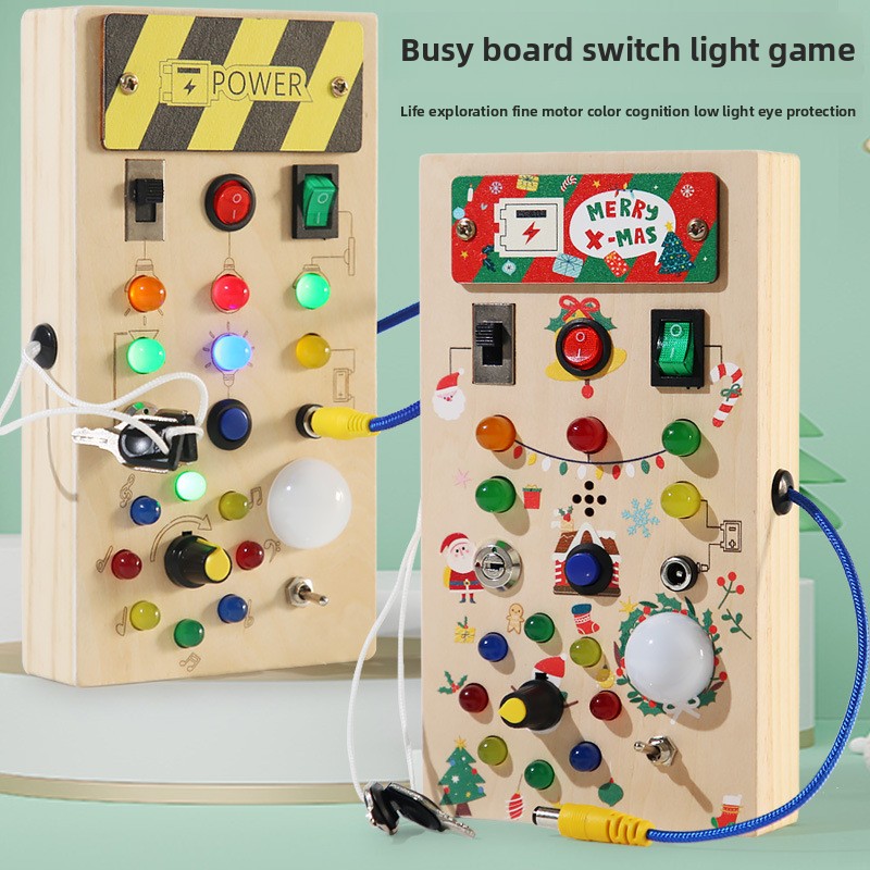 Montessori Wooden Busy Board Toddler - Развивающая игрушка-кубик Монтессори для развития жизненных