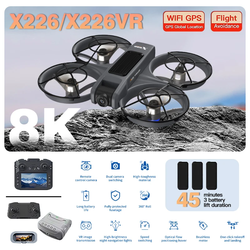 Оригинальный X226 X226VR FPV R – обзор и цена Fpv Brushless Rc Drone 4K